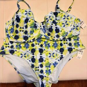 Aerie Two Piece Floral Swimsuit